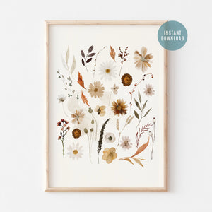 Fall Watercolor Wildflowers digital download from Blue Water Songs