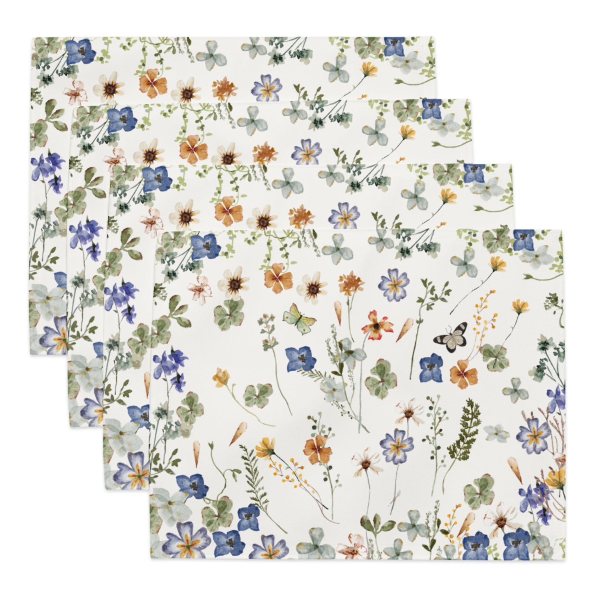 set of 4 Wildflowers Floral PLACEMAT - White Tone from BLUE WATER SONGS