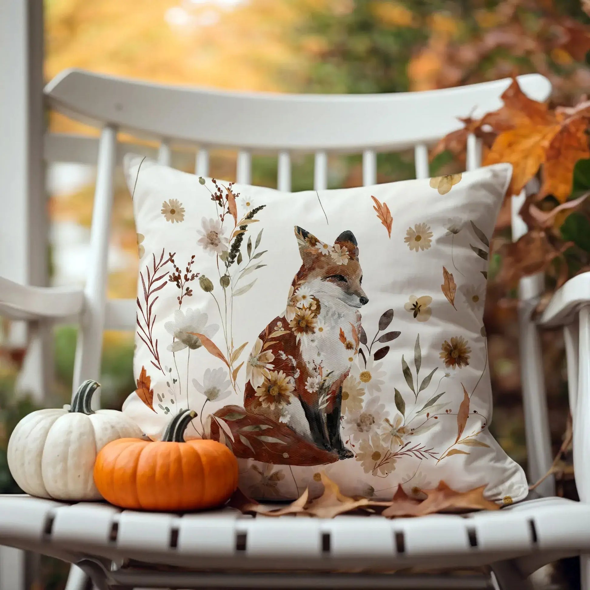 Fox Fall Pillow Cover for thanksgiving nature-inspired home decor