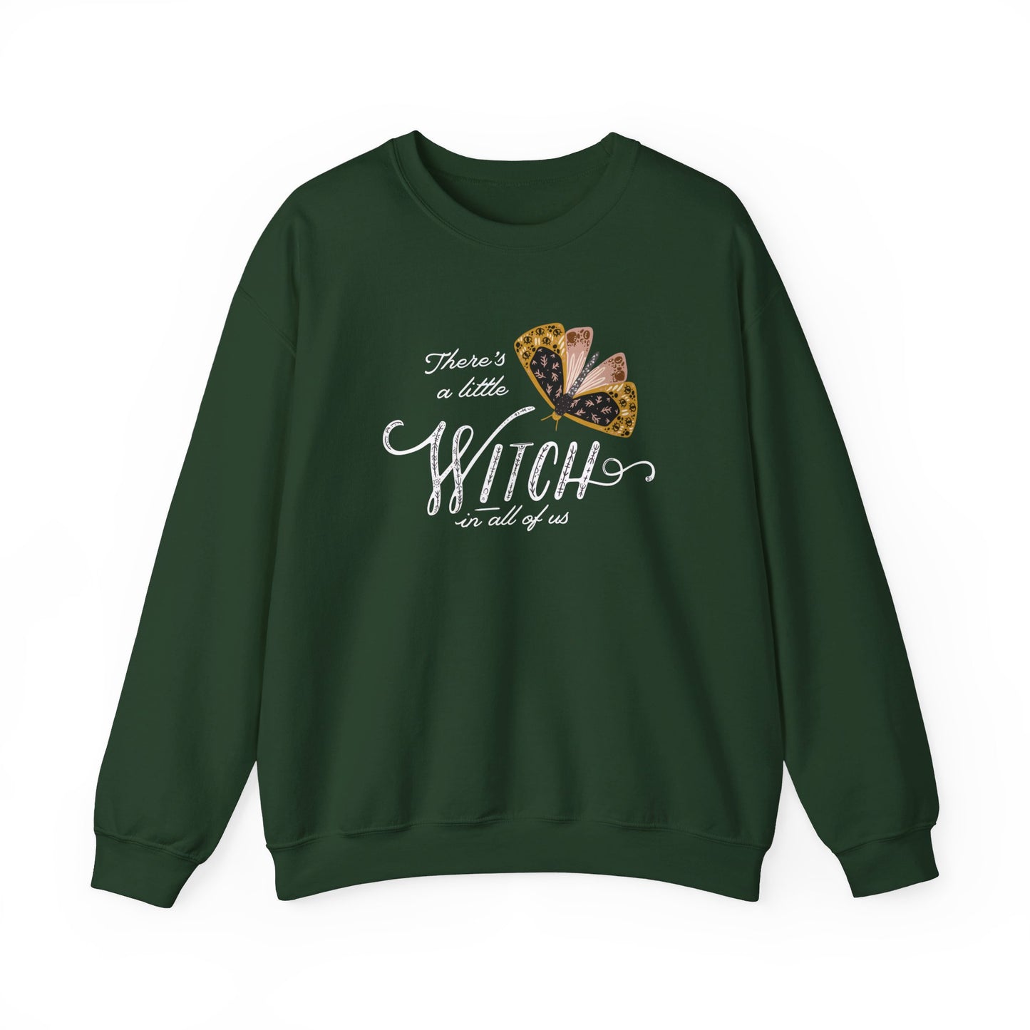 Blue Water Songs "There's a little witch in all of us" Moth Witch SWEATSHIRTS - green color