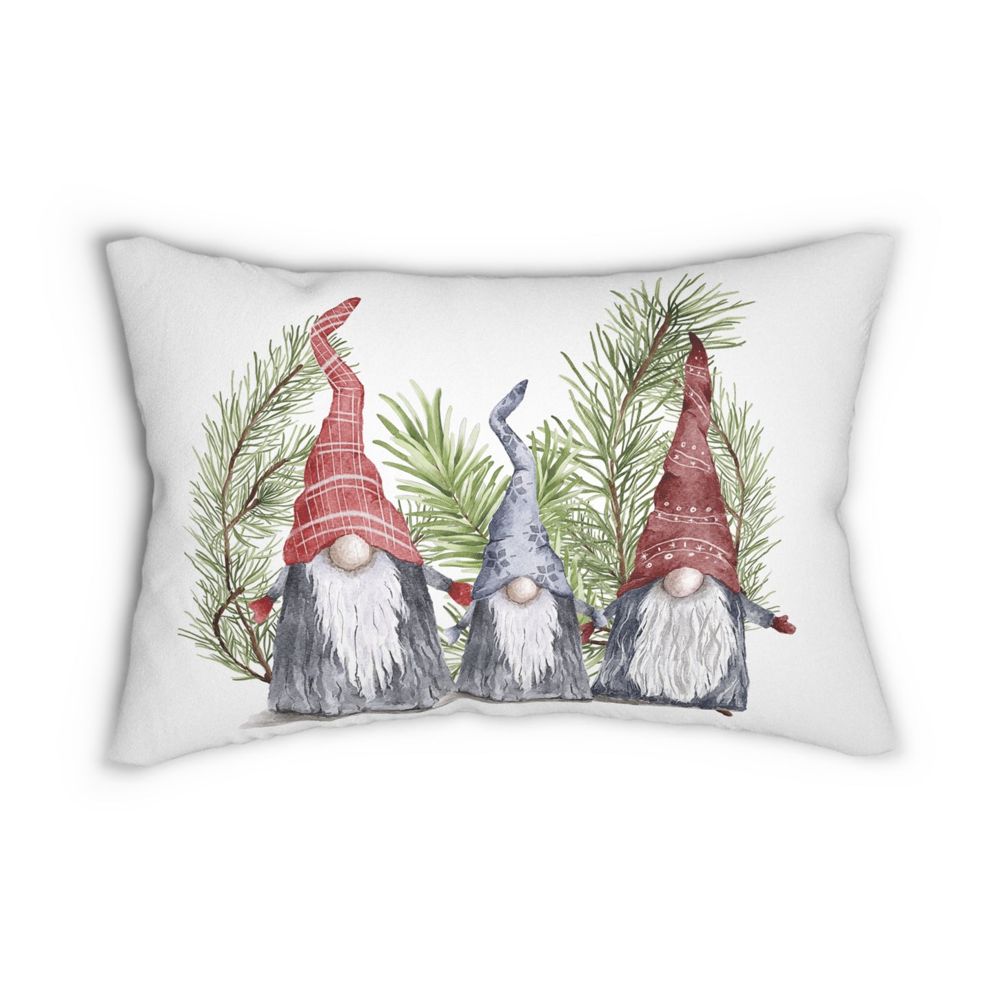 Gnomes Christmas lumbar PILLOW from Blue Water Songs