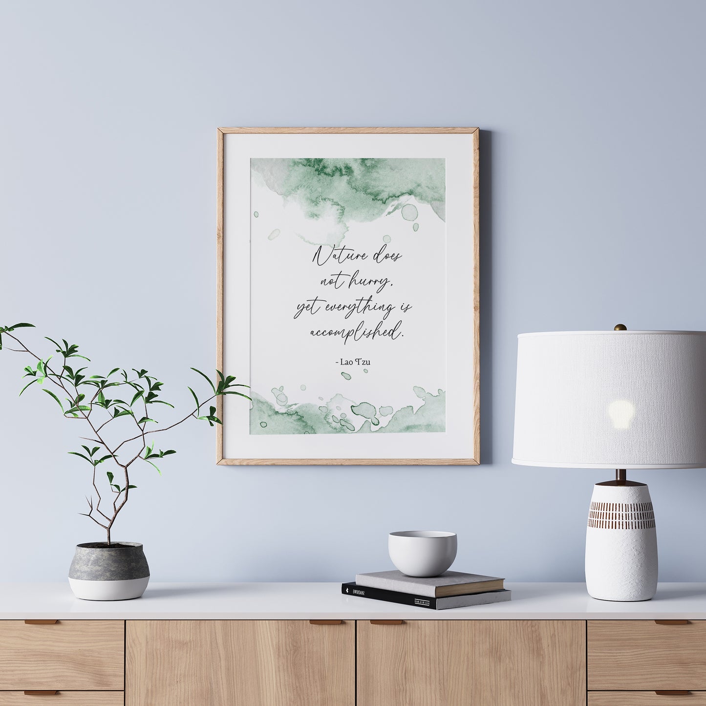 Aquarelle Vert Lao Tzu Citation Print - TÉLÉCHARGEMENT NUMÉRIQUE | RESSORT23POT21
