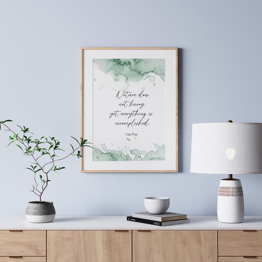 Watercolor Green Lao Tzu Quote Print - DIGITAL DOWNLOAD | SPRING23POT21