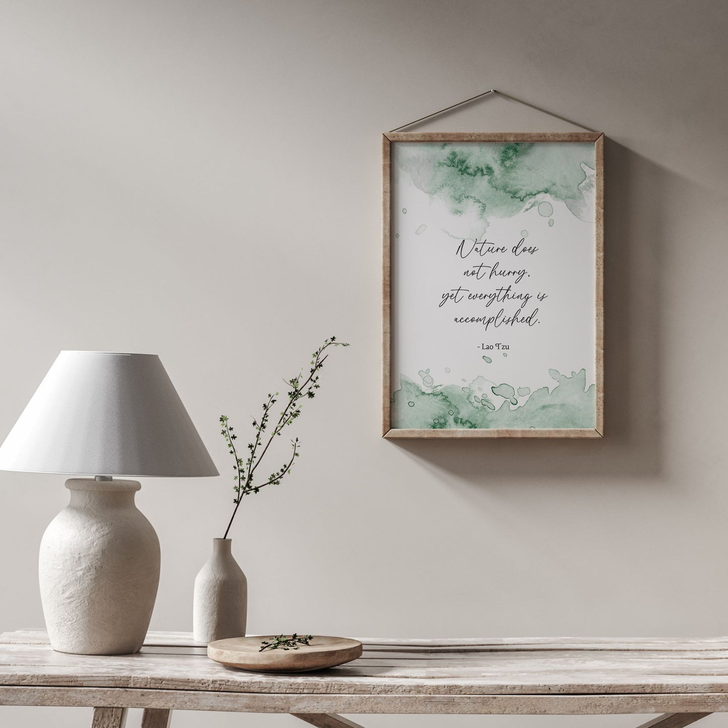 Aquarelle Vert Lao Tzu Citation Print - TÉLÉCHARGEMENT NUMÉRIQUE | RESSORT23POT21