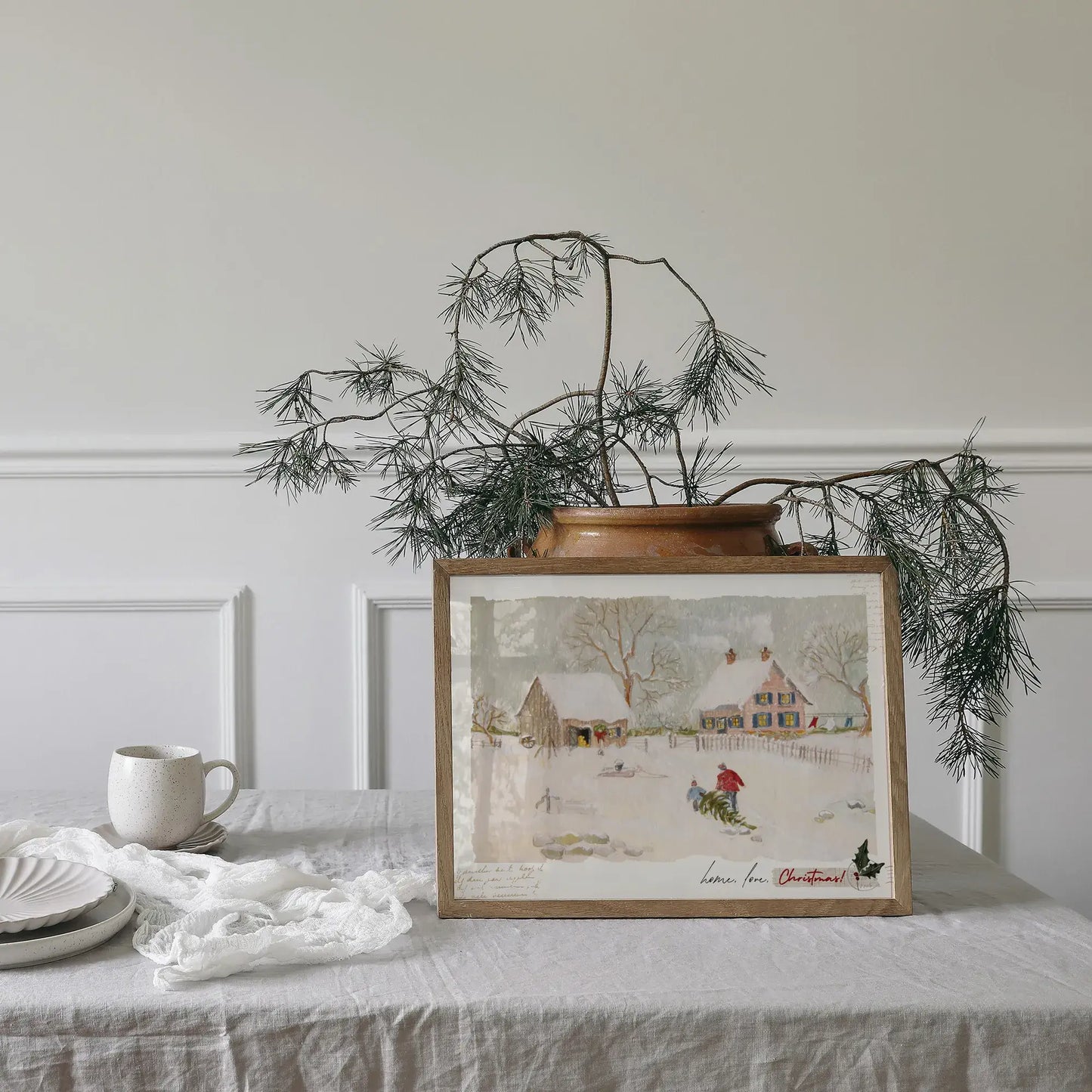 Home Love Christmas digital download featuring a serene winter scene, capturing the essence of holiday elegance.