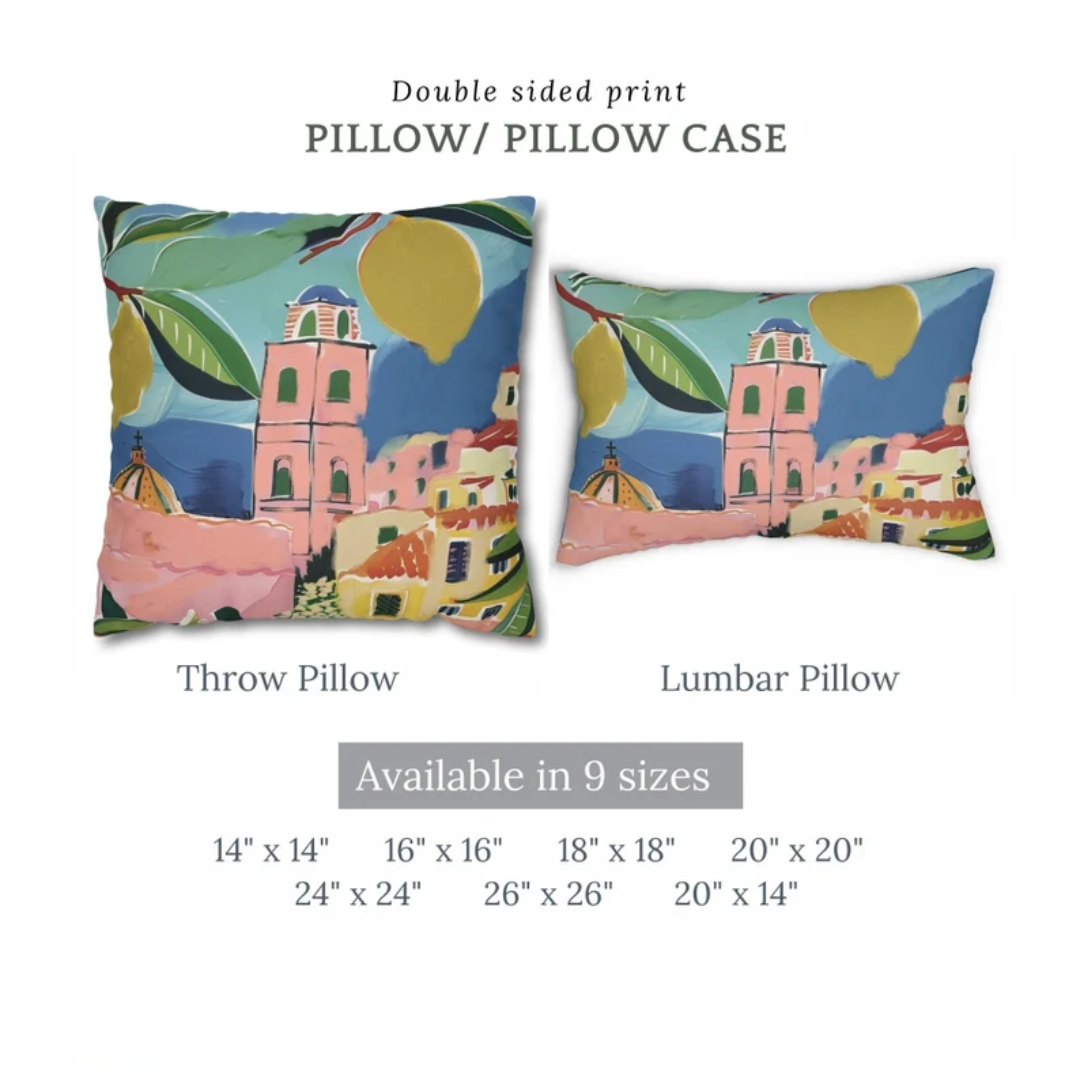 pillow sizes from Blue Water Songs
