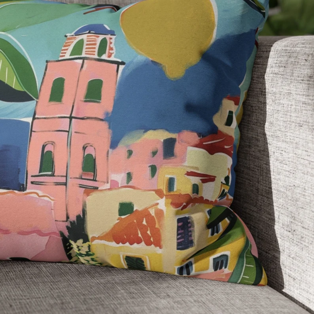 closer look on lemon pillow from Blue Water Songs