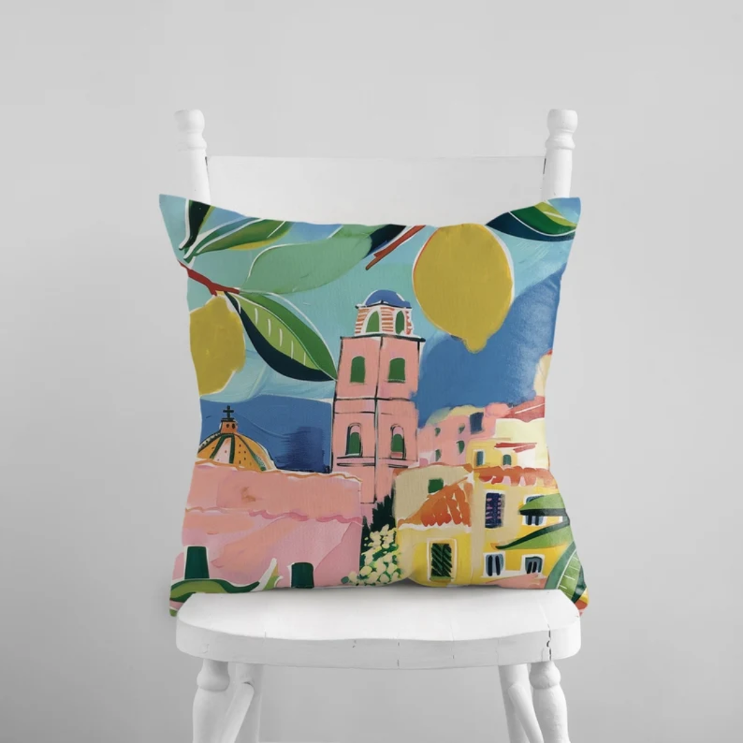 Eclectic lemon PILLOW & COVER from Blue Water Songs