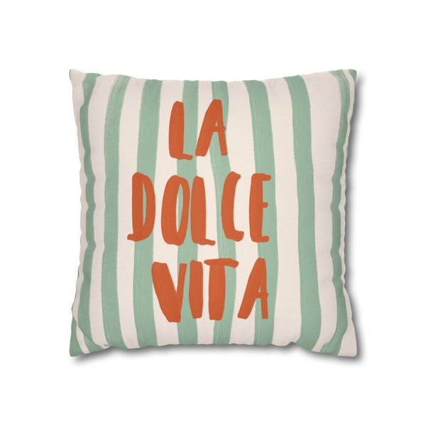 La Dolce Vita Green striped PILLOW from Blue Water Songs 