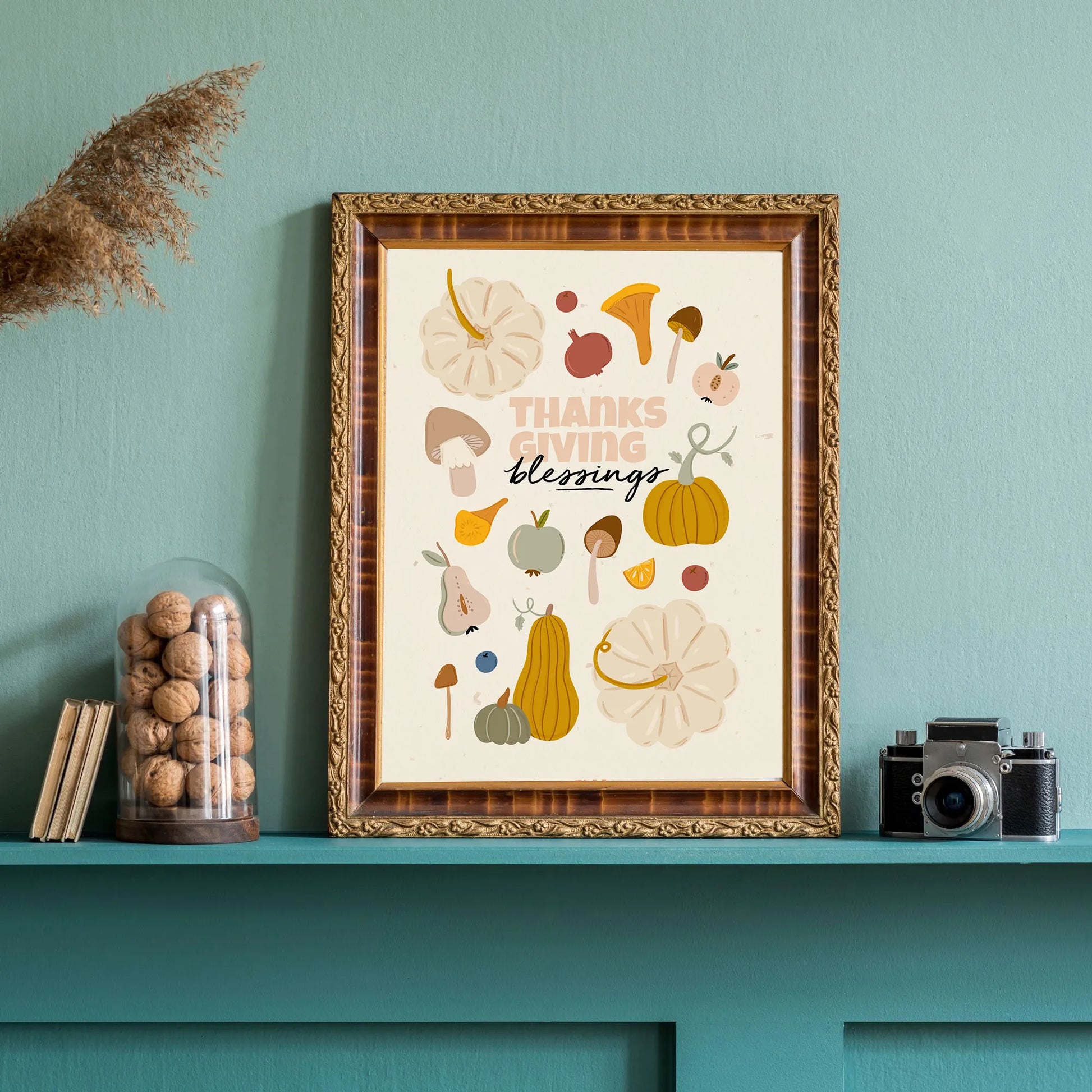 thanksgiving decor with cute poster from Blue Water Songs