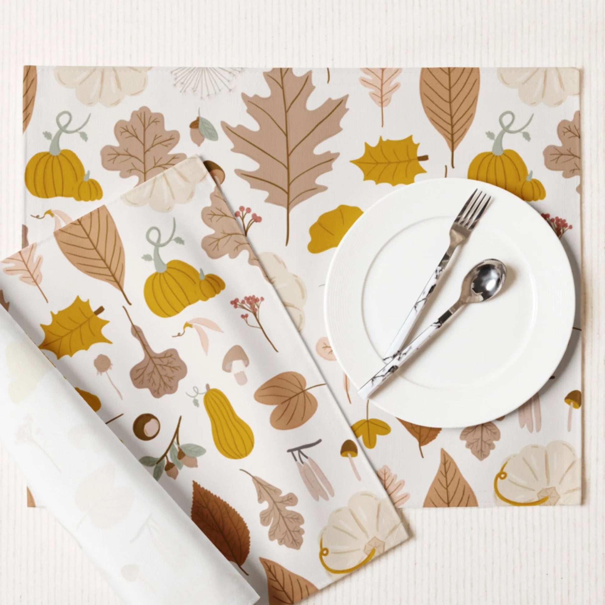 Autumn Pumpkin PLACEMATS from Blue Water Songs - white color