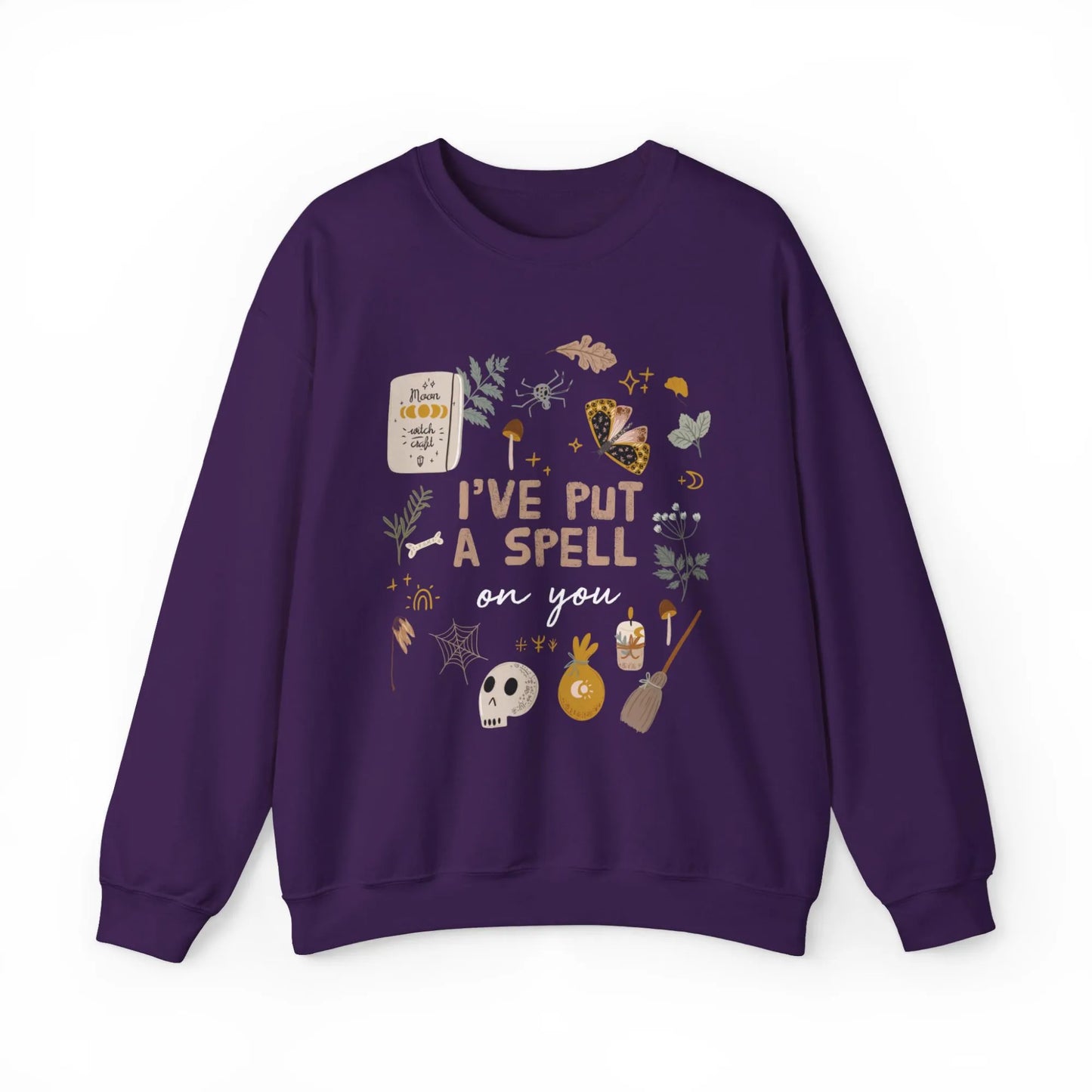 'I put a spell on you' Botanical Witch SWEATSHIRT from Blue Water Songs - purple color