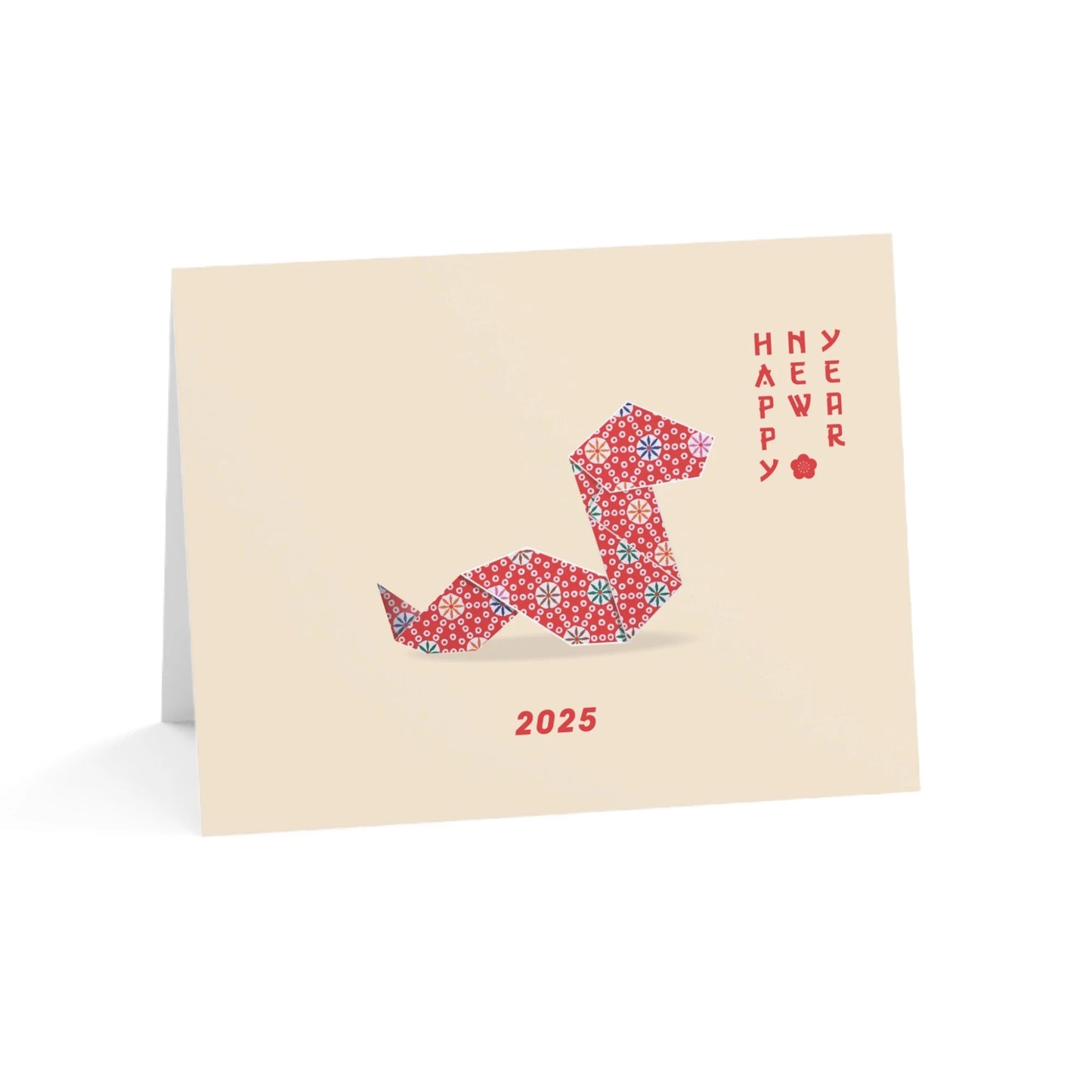 Red Origami Snake Lunar New Year Folded Card| NEWYEAR25CR03