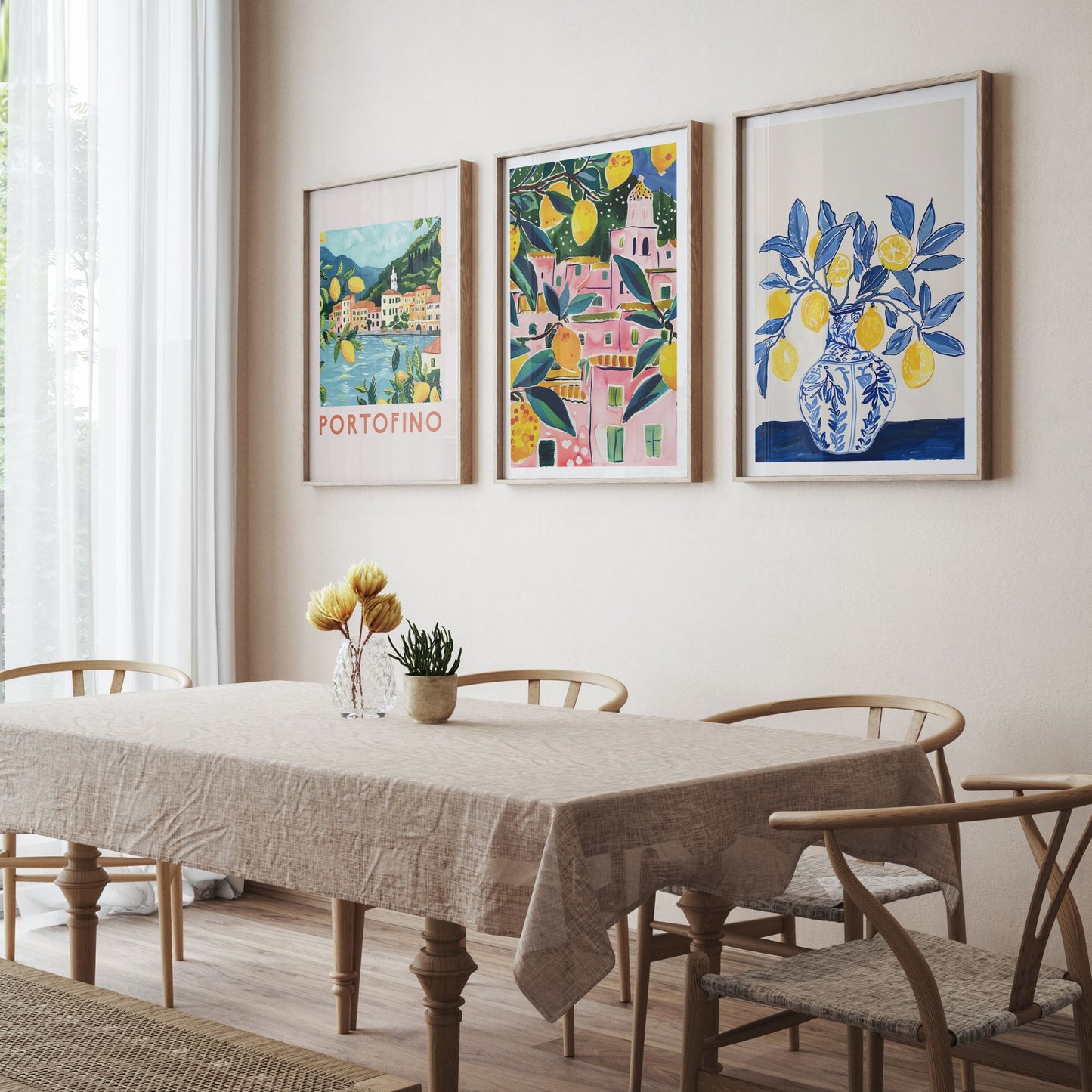 Mediterranean Dining Room Wall Art – Printable Set for Summer Charm