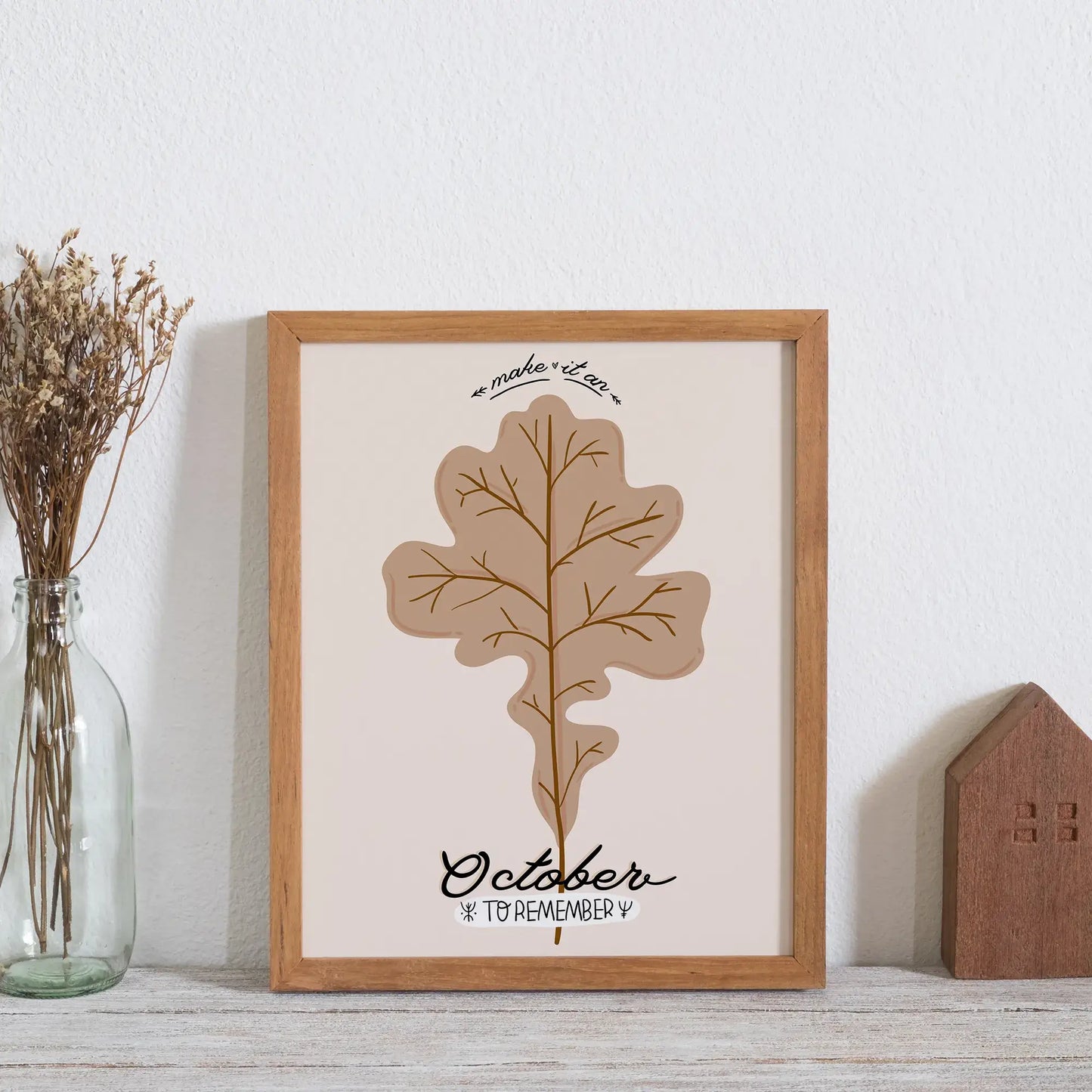 Set of 6 Autumn Print Arts from Blue Water Songs placing on wall shelf