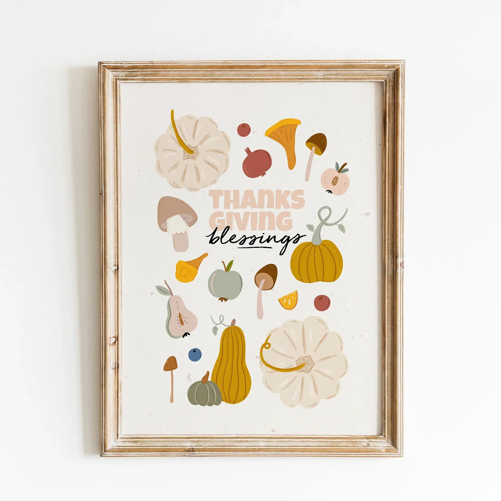 Set of 6 Autumn Print Arts from Blue Water Songs for thanksgiving decoration