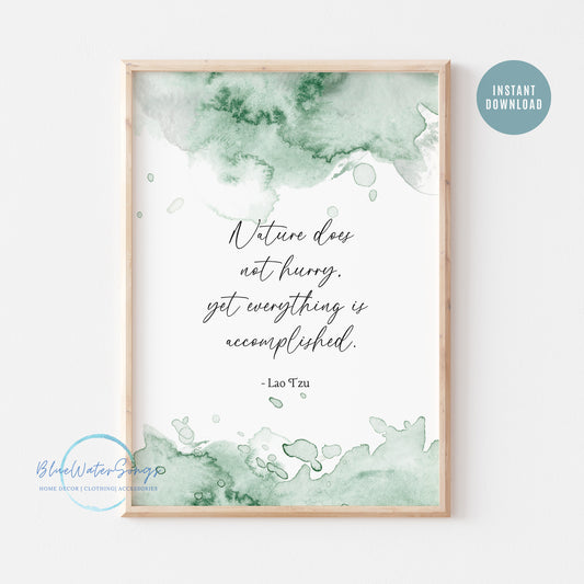 Watercolor Green Lao Tzu Quote Print - DIGITAL DOWNLOAD | SPRING23POT21