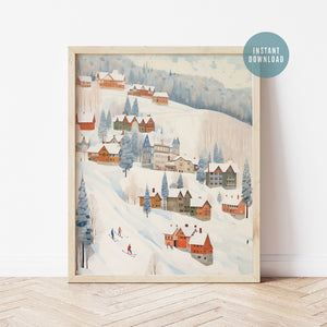 Winter Village poster - DIGITAL DOWNLOAD from Blue Water Songs