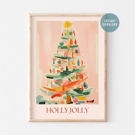 Pink Christmas Tree Art Print - DIGITAL DOWNLOAD | WINTER24POR01