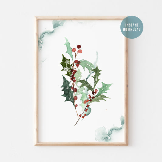 Watercolor Red Holly Berry - DIGITAL DOWNLOAD | winter22_06