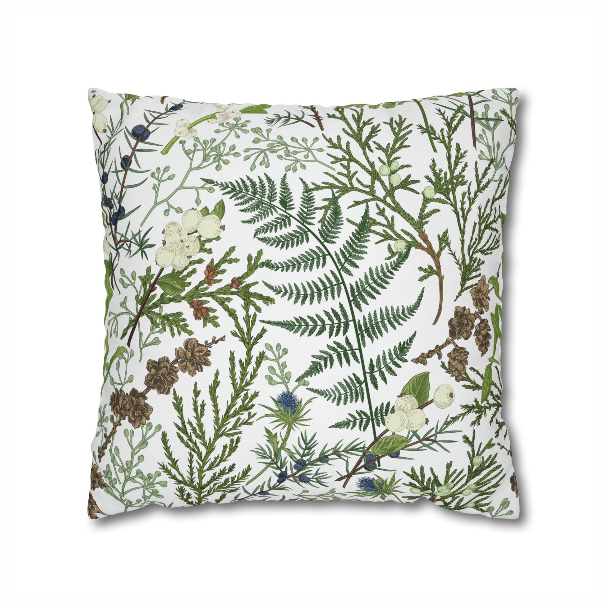 Vintage Winter Botanical square PILLOW from Blue Water Songs