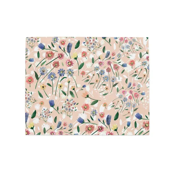 Pink Watercolor Wildflowers Spring PLACEMAT Set from Blue Water Songs