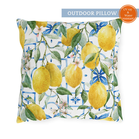 Watercolor Italy Lemon Outdoor Pillow from Blue Water Songs