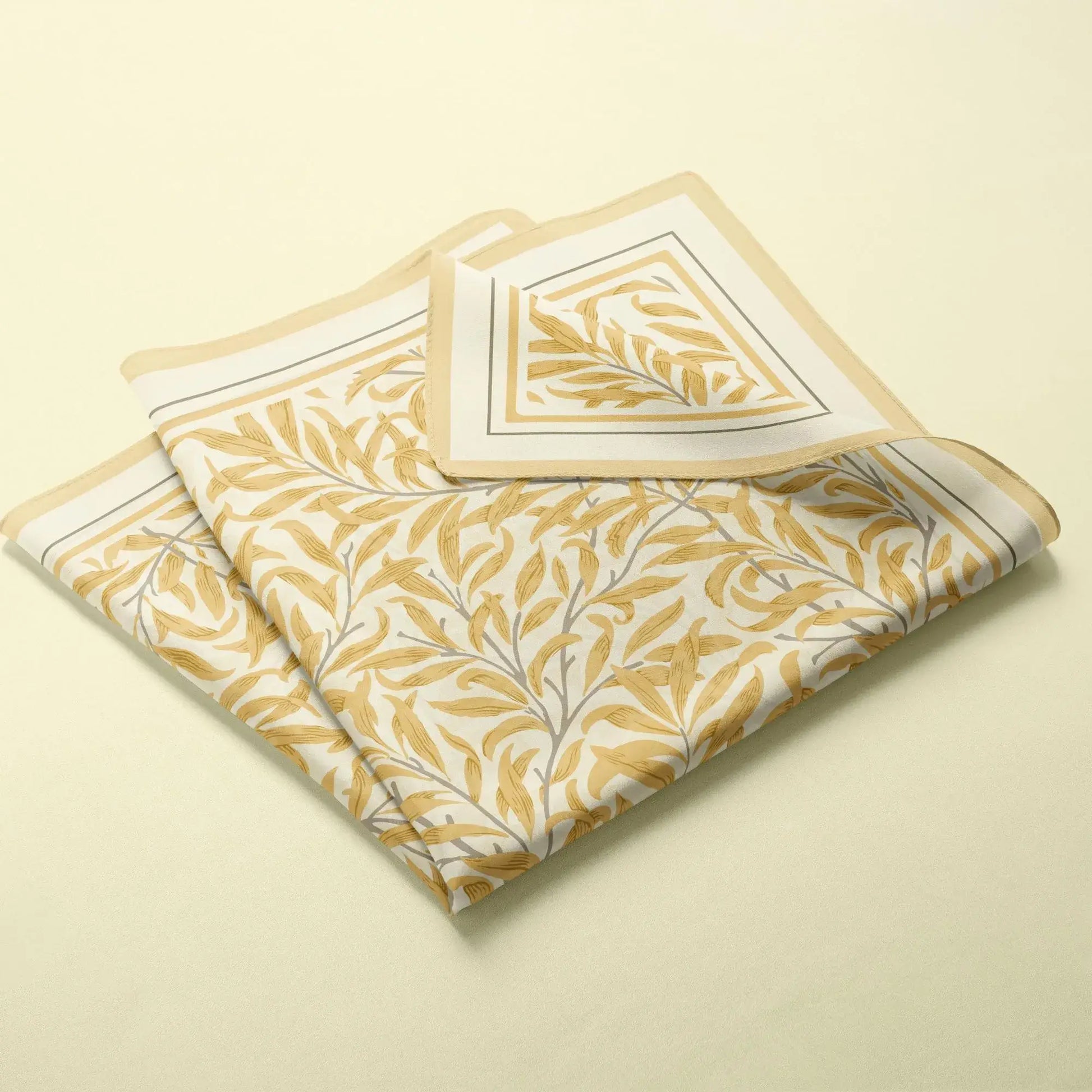 William Morris Yellow Floral Silk Scarf elegant and vintage