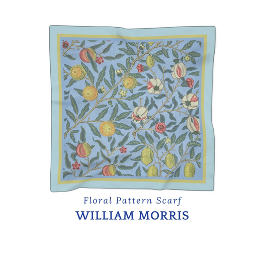 William Morris Flowers pattern Silk SCARF from Blue Water Songs