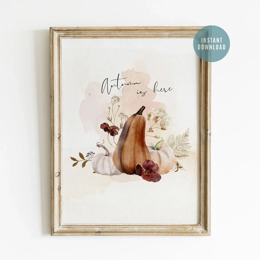 Autumn is here Art print - DIGITAL DOWNLOAD - FALL23POT05 featuring cozy fall colors and natural textures.