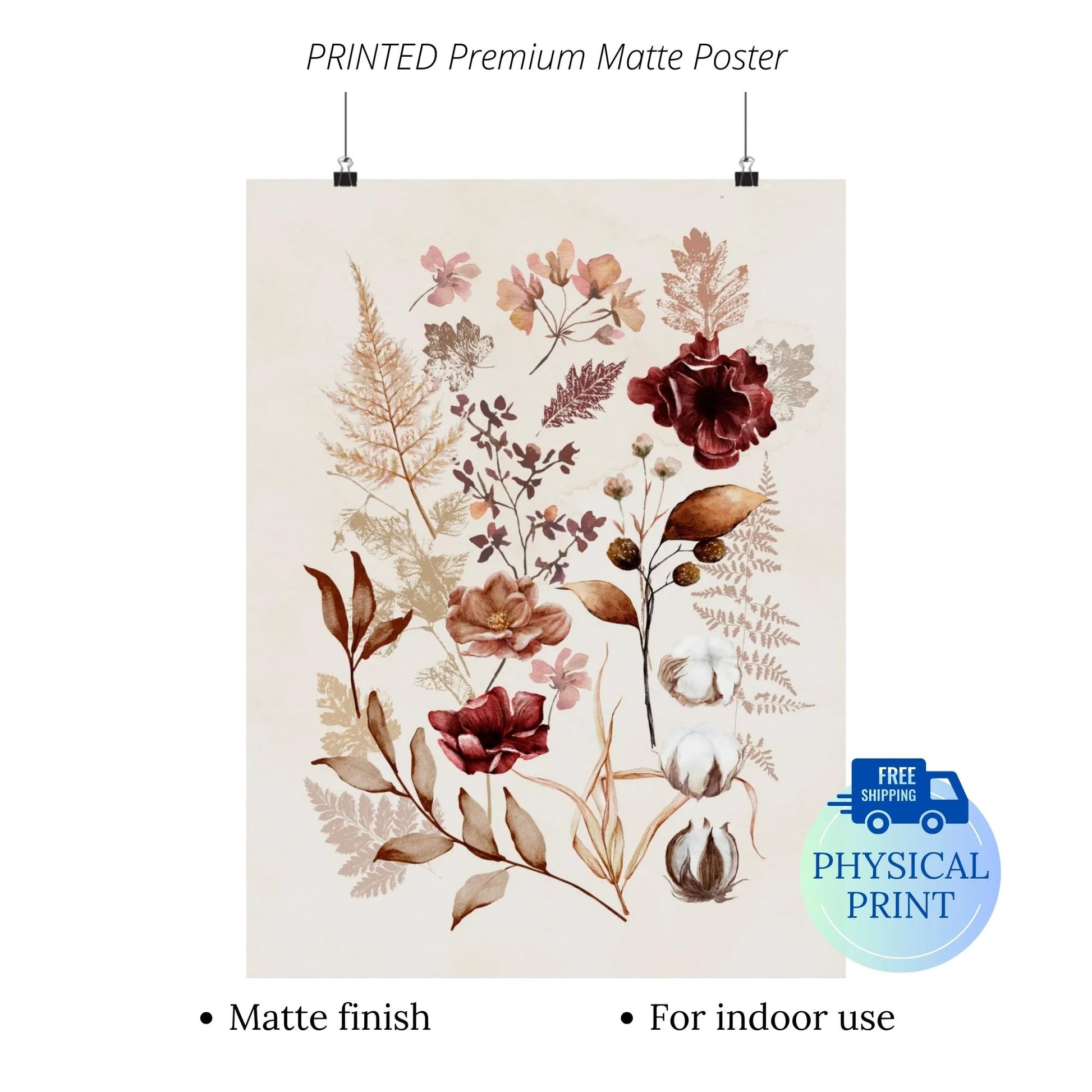 Fall wildflowers Printed poster from Blue Water Songs in premium matte paper