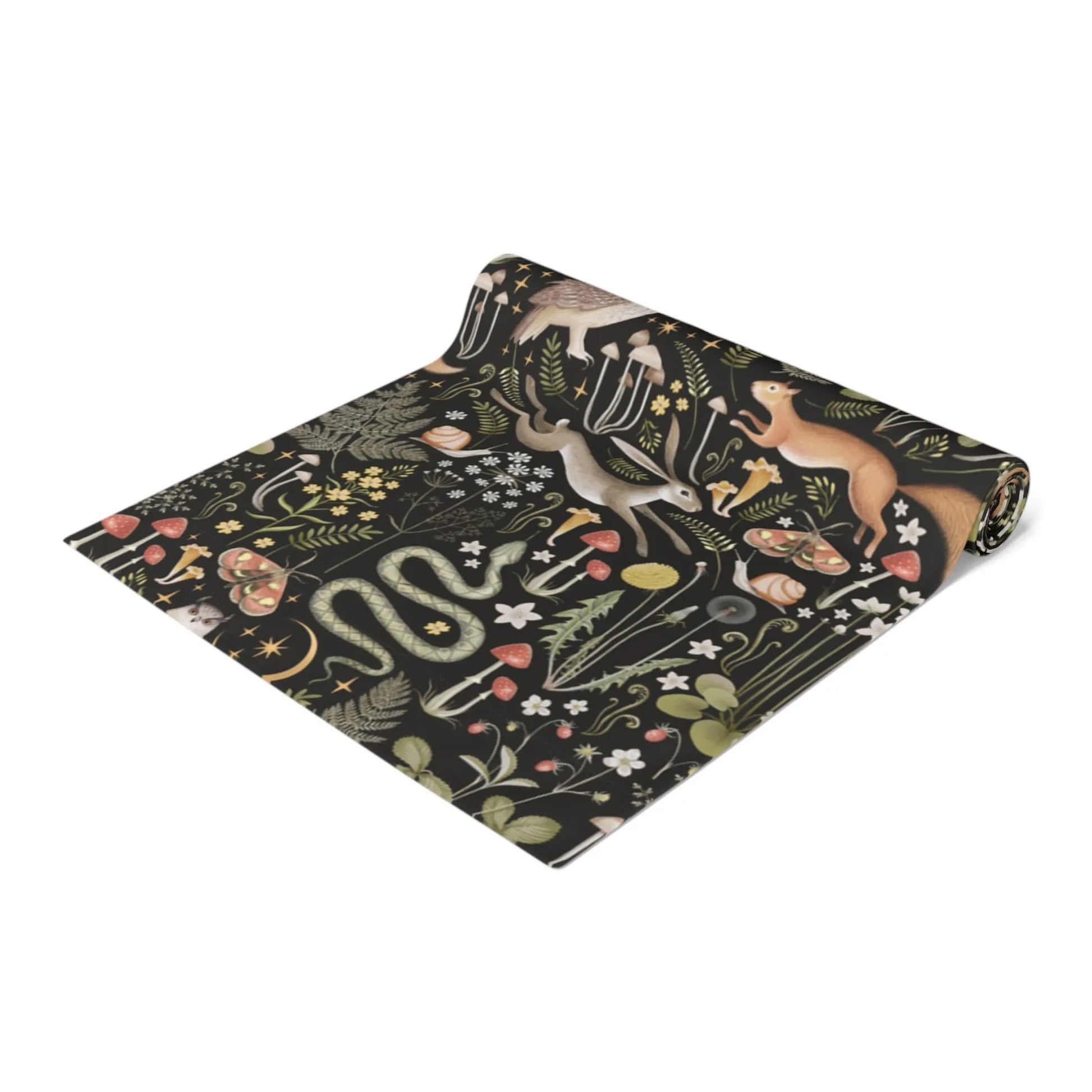 Magic forest TABLE RUNNER from Blue Water Songs, black color