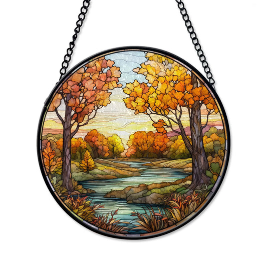 Fall Forest Stained Glass Ornament | FALL24RSG13