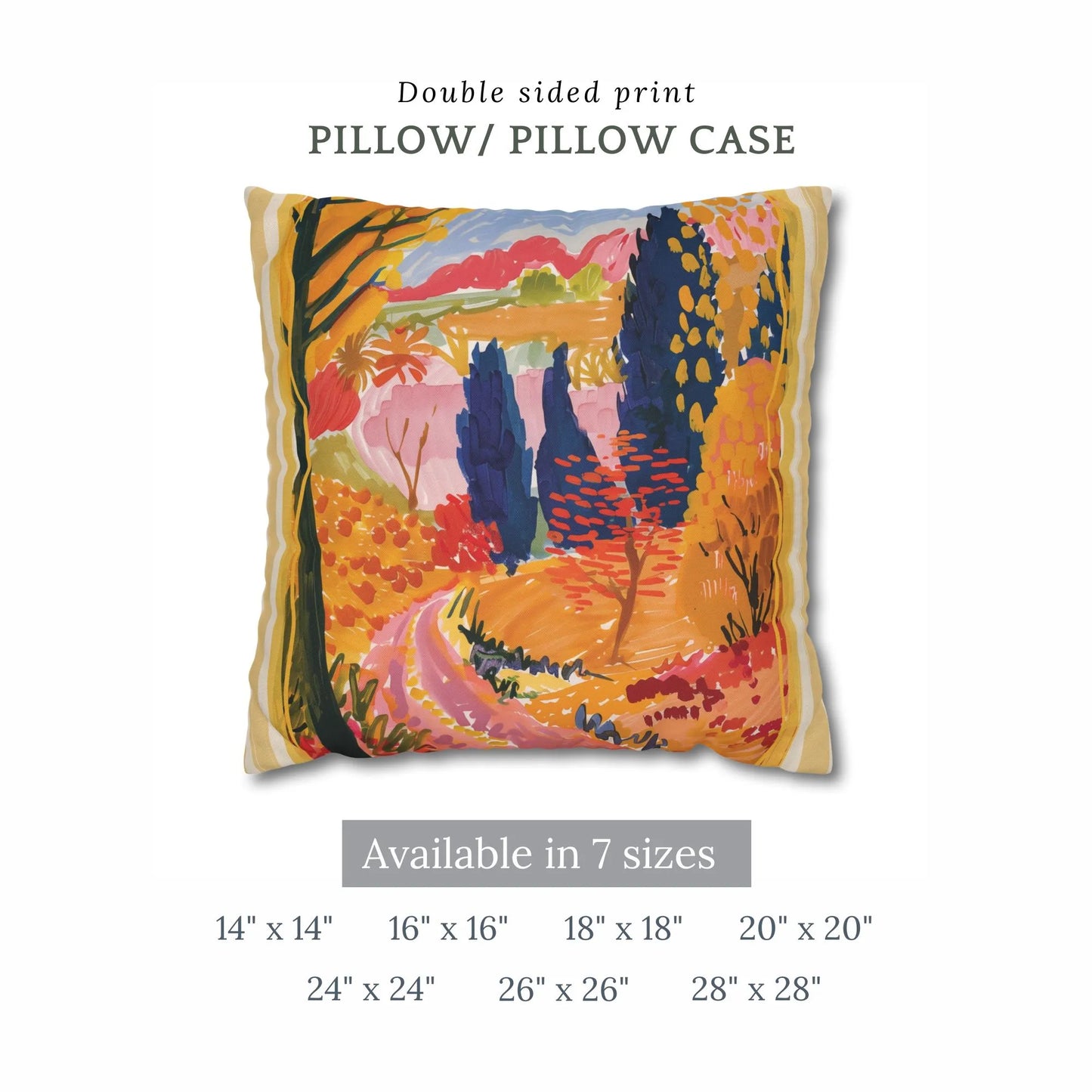 Colorful Autumn Road Pillow and Cover