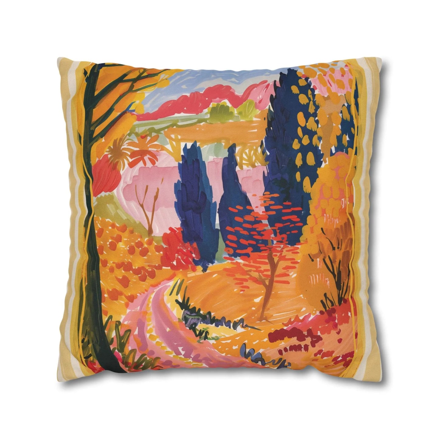 Colorful Autumn Road Pillow and Cover