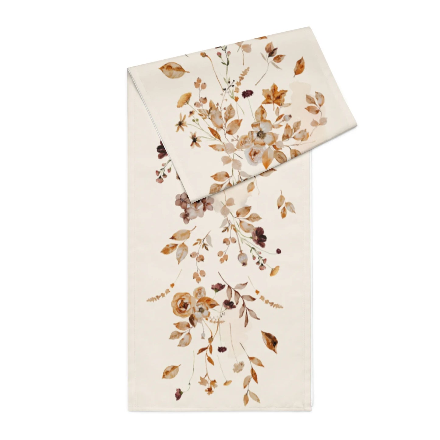 Autumn Wildflower Table Runner, Watercolor Fall Botanical Table Decor