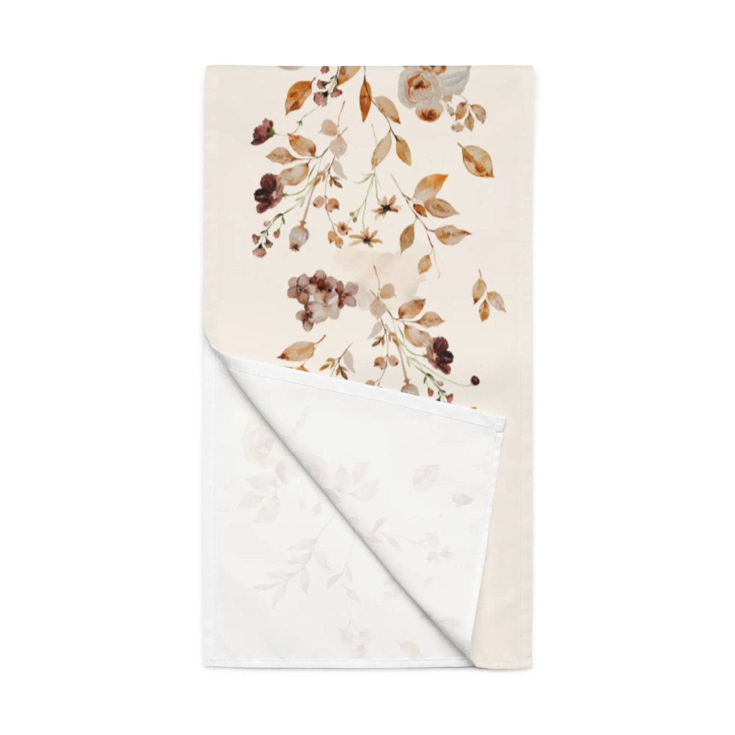 Autumn Wildflower Table Runner, Watercolor Fall Botanical Table Decor