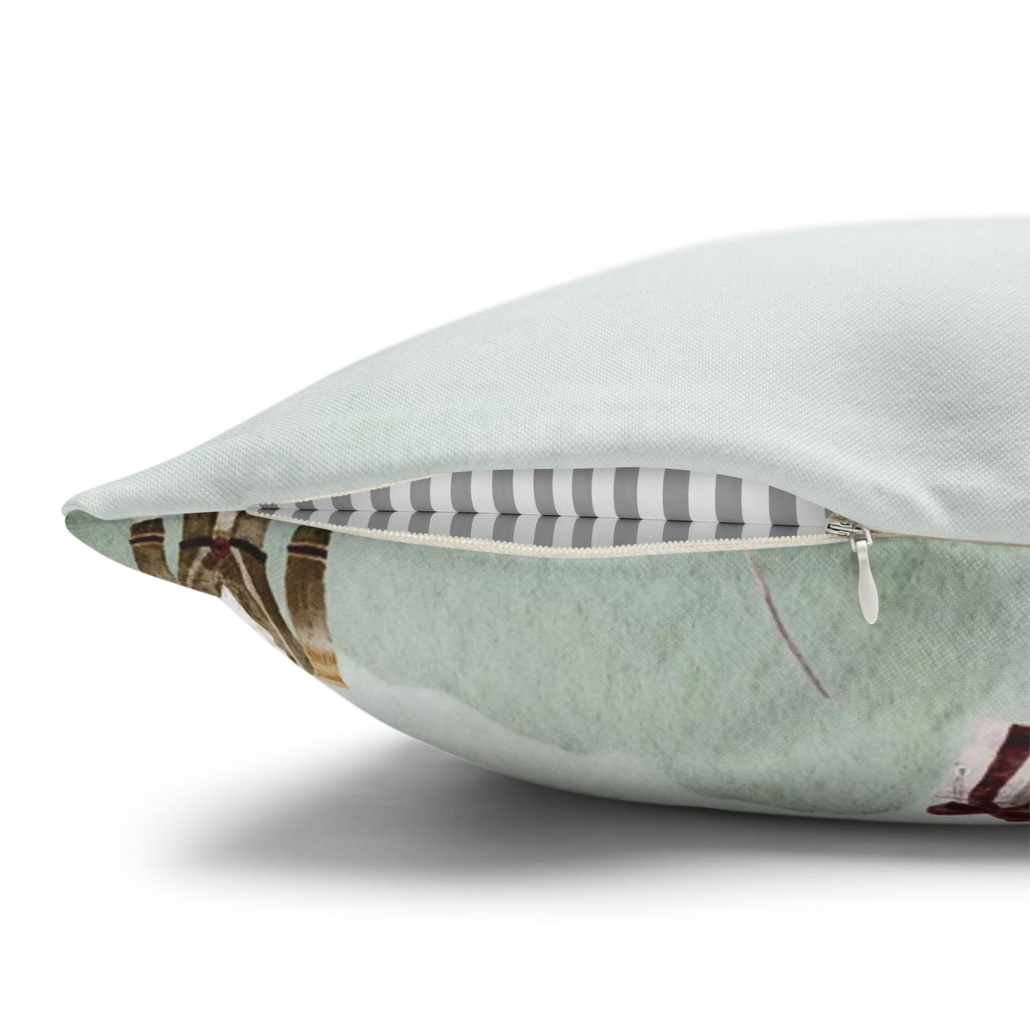 Ballerina Christmas Pillow Cover with elegant zipper detail and muted floral design for winter decor.