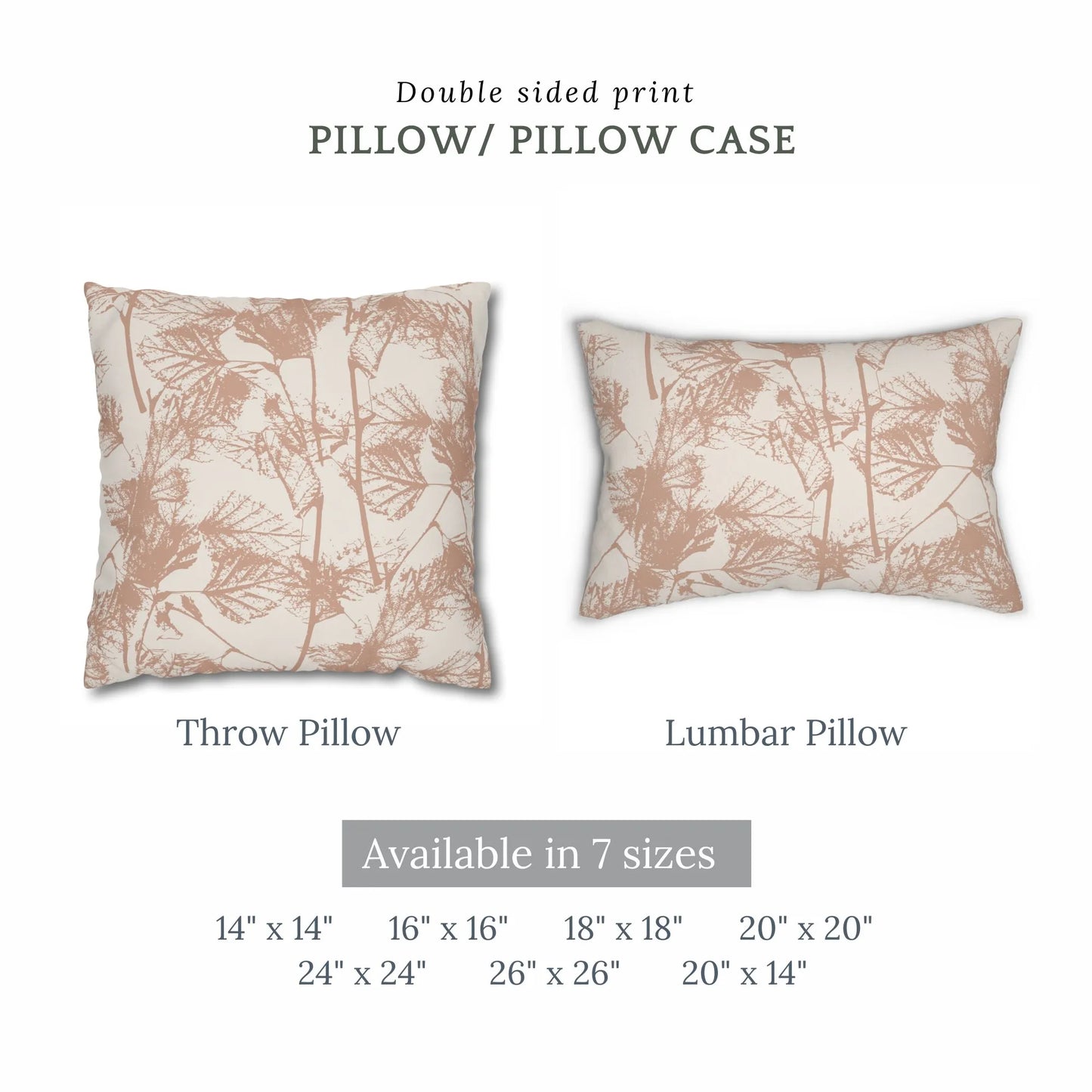 pillows sizes from Blue Water Songs