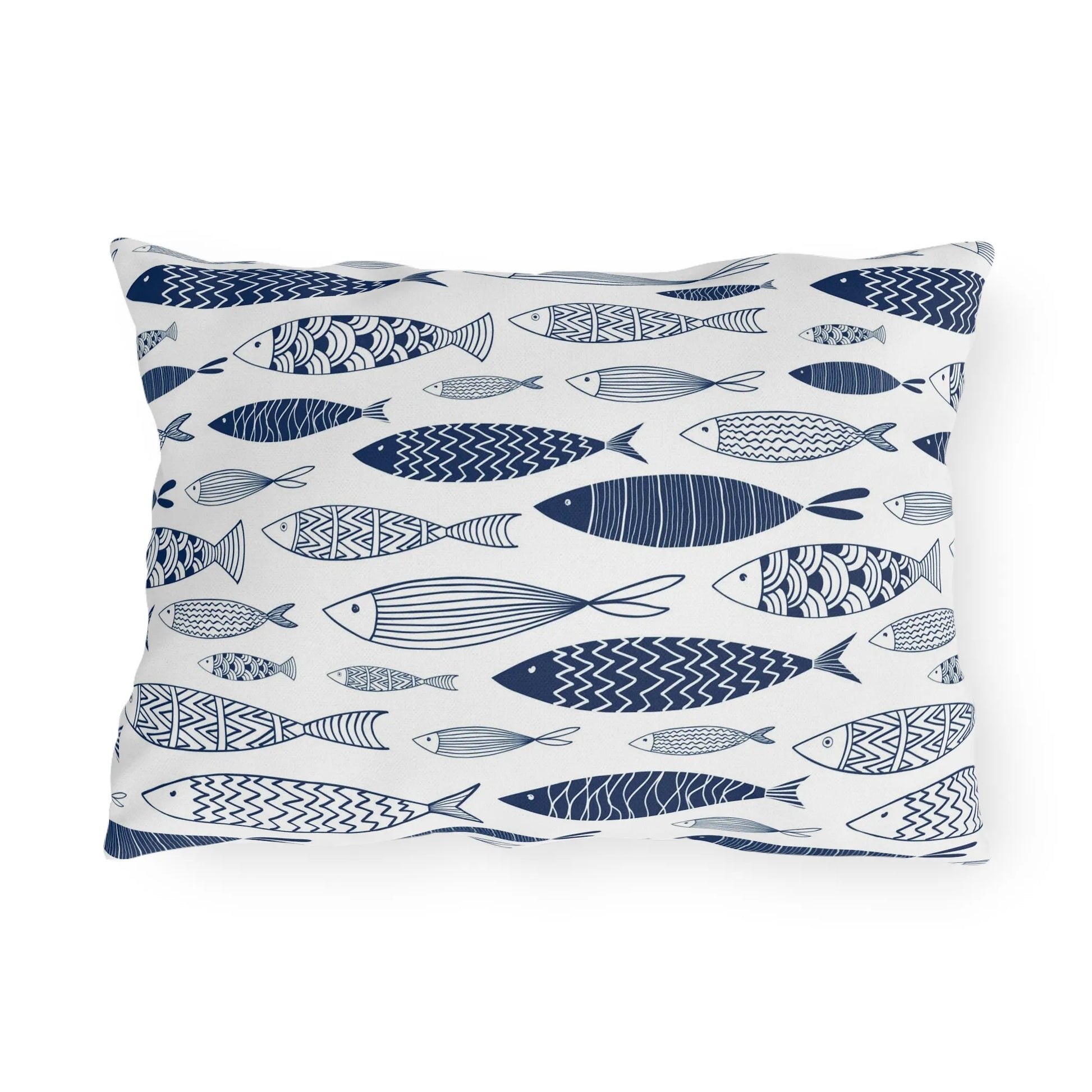 garden porch outdoor Blue fish cushion from Blue Water Songs