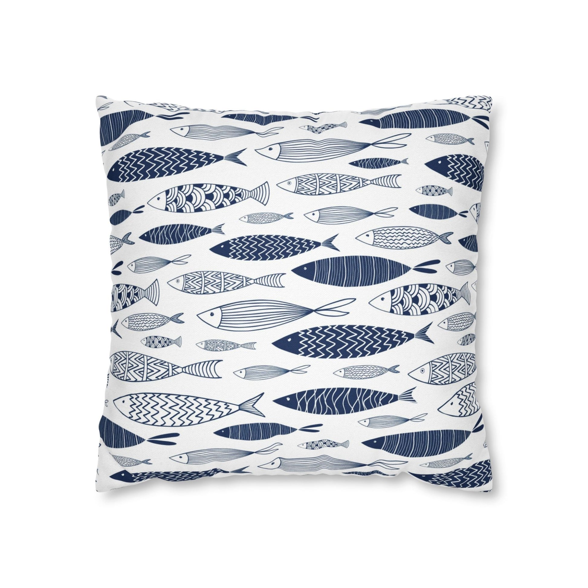Blue fish throw pillow from Blue Water Songs