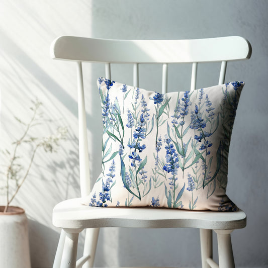 Watercolor Blue Lavender PILLOW & COVER | SPRING24PLW12