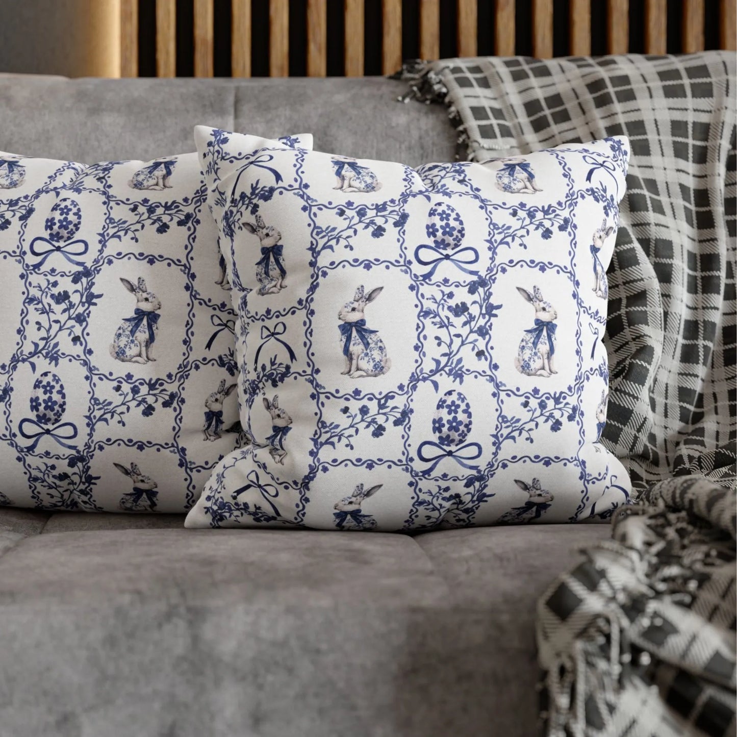 Watercolor Blue Chinoiserie Rabbit PILLOW & COVER | SPRING25PLW12