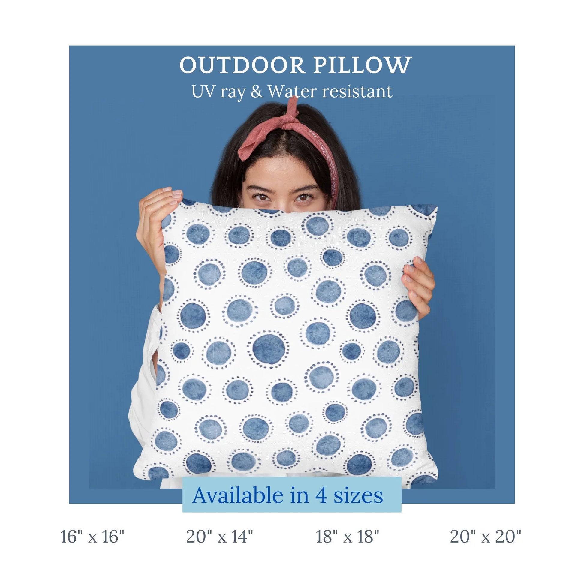 girl holding outdoor bench cushion from Blue Water Songs 