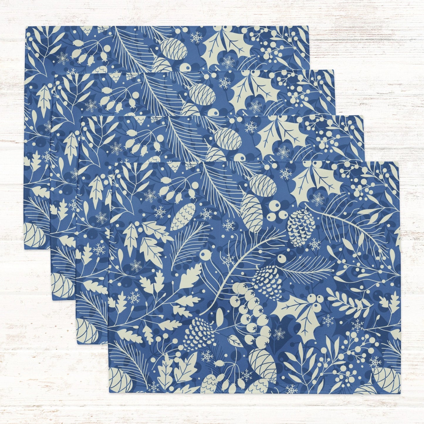 Blue Winter Botanical Placemats | WINTER24PLT05