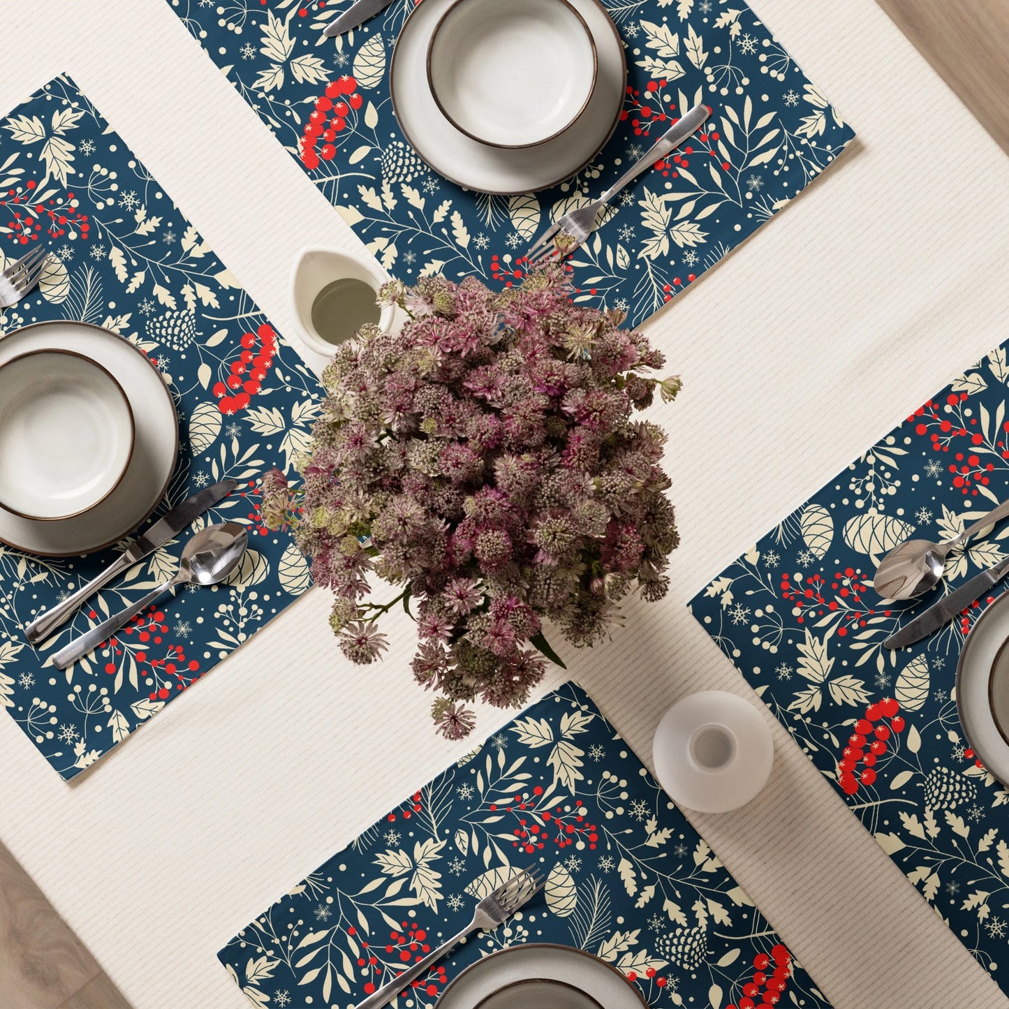 Blue Winter Botanical Placemats | WINTER24PLT05