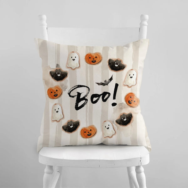 white chair with Cute Halloween Boo! Pillow from Blue Water Songs