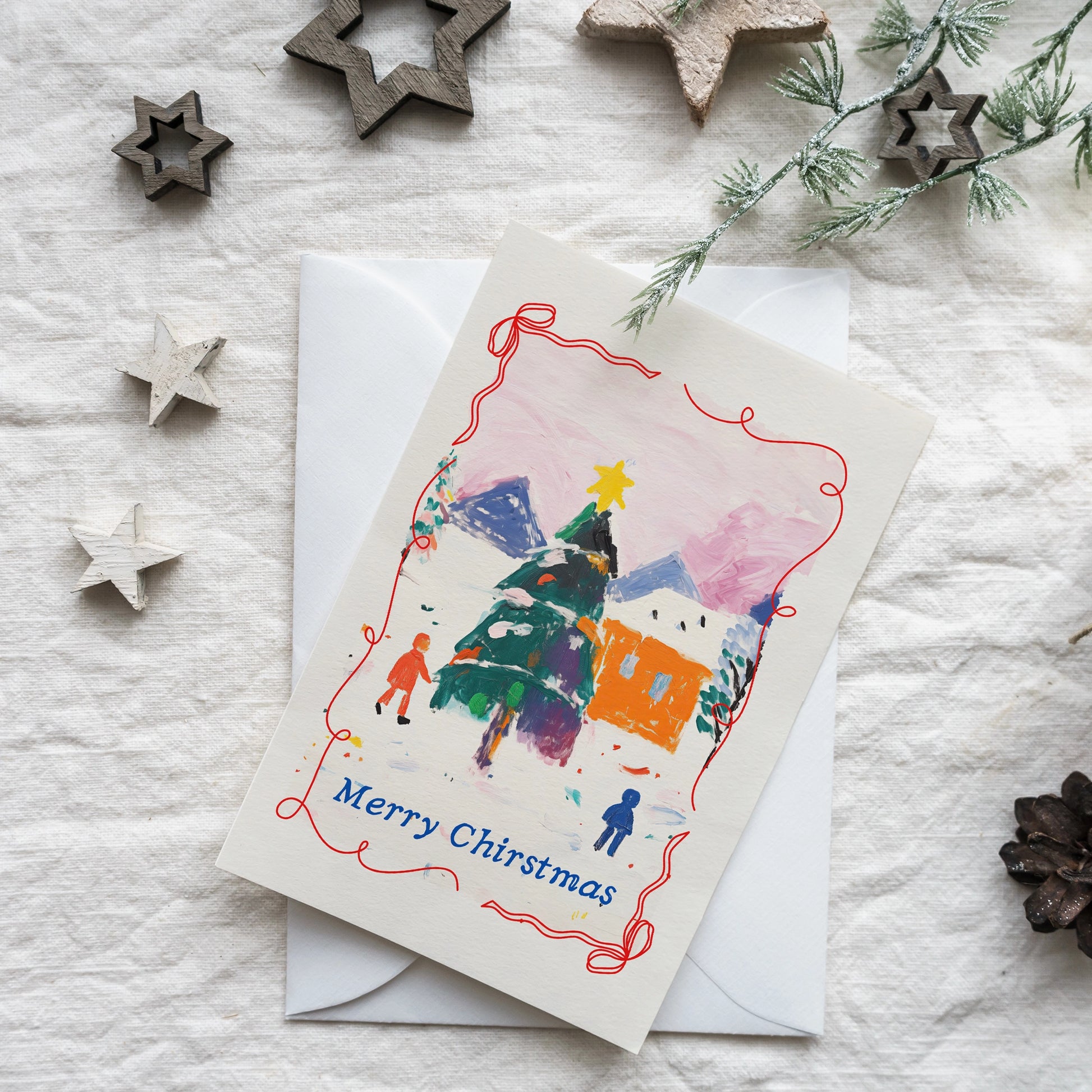 Cute Merry Christmas printing card from Blue Water Songs