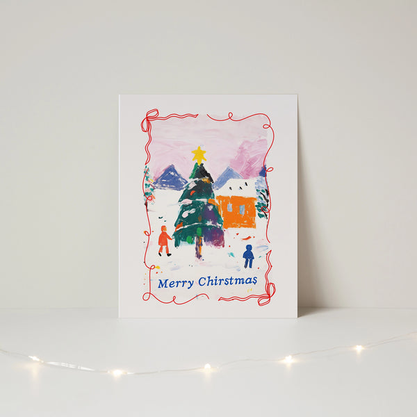 Cute Merry Christmas in eclectic style-  card from Blue Water Songs