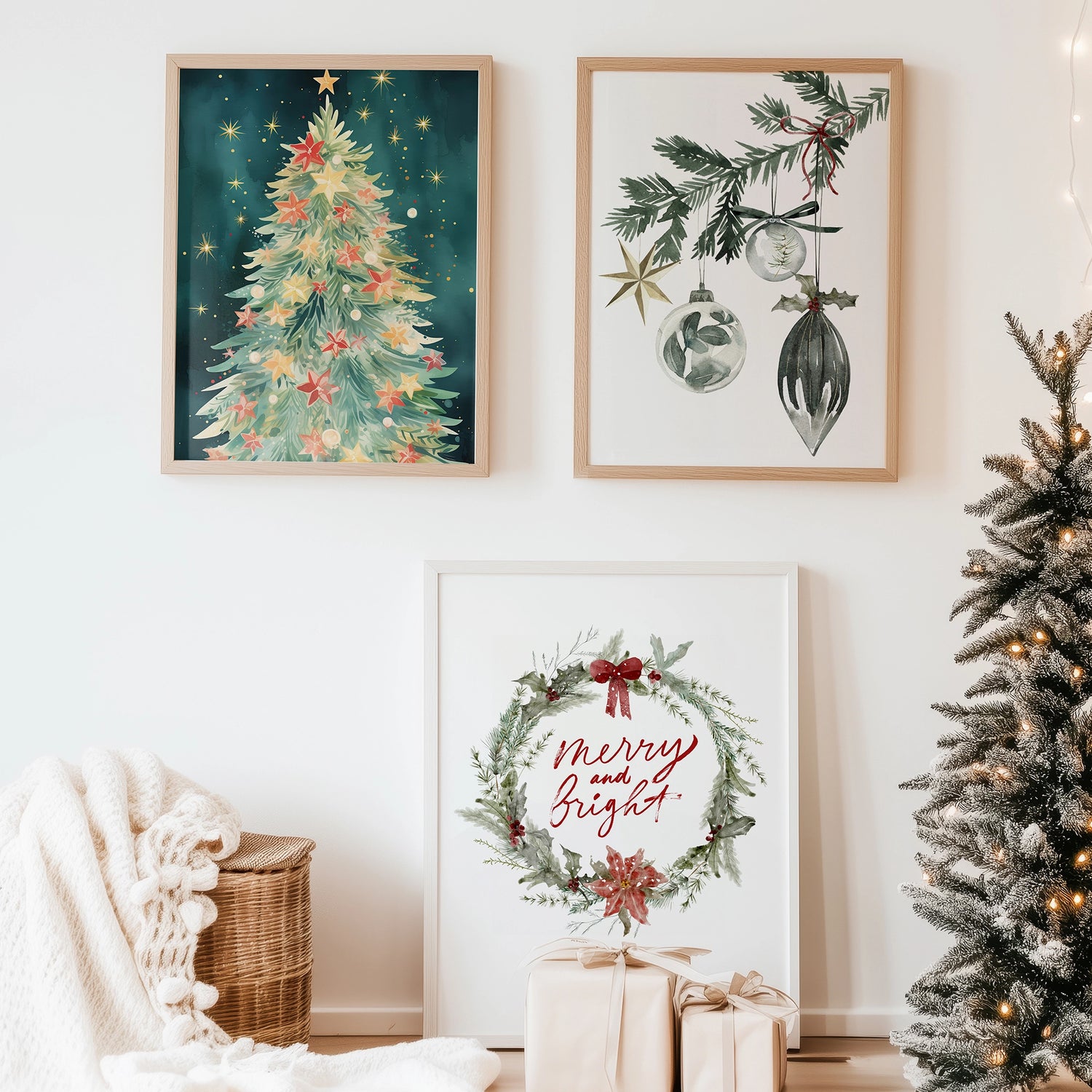 christmas decoration with eclectic print posters from Blue Water Songs